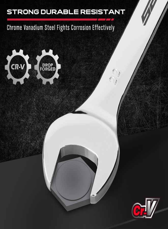 سيدي مجموعة مفاتيح ربط مركبة مكونة من 30 قطعة - مجموعة مفاتيح ربط مفتوحة الطرف مع منظم، مجموعة مفاتيح ربط احترافية مكونة من 12 نقطة، مناسبة للورش الميكانيكية، من 1/4 بوصة إلى 1 بوصة و8-22 مم - Image 3