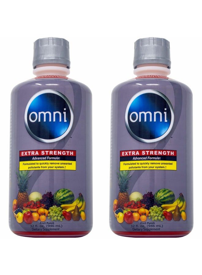 wellgenix Omni Same-Day Detox Drink, Extra Strength Cleansing Quick Flush Potent Deep System Cleanser Fruit Punch Flavor (32 oz) 2 Pack (64 Oz Total) - Image 1