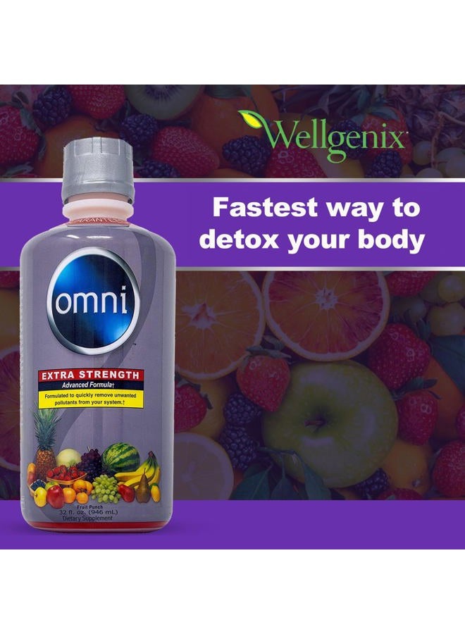 wellgenix Omni Same-Day Detox Drink, Extra Strength Cleansing Quick Flush Potent Deep System Cleanser Fruit Punch Flavor (32 oz) 2 Pack (64 Oz Total) - Image 3
