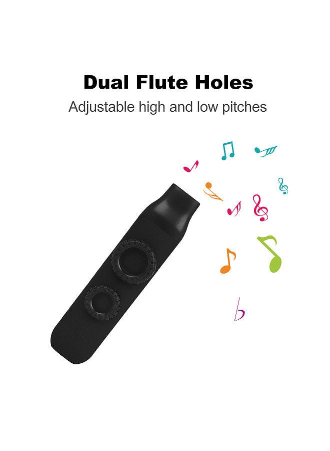 Generic Flute Double Flute Hole Kazoo Dual Flute Holes Replaceable Blowing Nozzle 10pcs Membrane Musical Instrument Ukulele Guitar Partner Musical Instrument for Child Adult Beginner  - Image 3