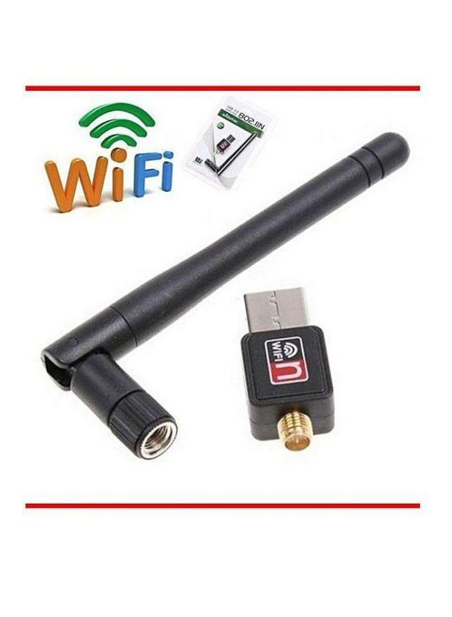 واي فاي أن محول USB لاسلكي مع أنتينا أسود - Image 2