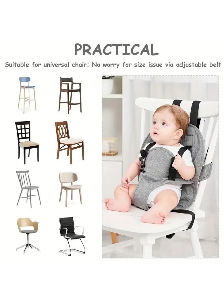 Gonice Harness Seat For Baby High Chair,Safety Harness Chair Accessory For Baby Feeding, Portable Fabric Harness Toddler Chair Seat With Adjustable Straps, Baby Must Haves Travel Essential  - Image 4