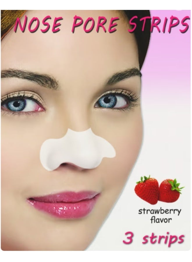 Ce-tua Strawberry Nose Pore Strips (3 Strips) - Deep Cleansing & Blackhead Removal - Instant Pore Unclogging - Sweet Strawberry Scent - Gentle & Effective Pore Care - Image 2