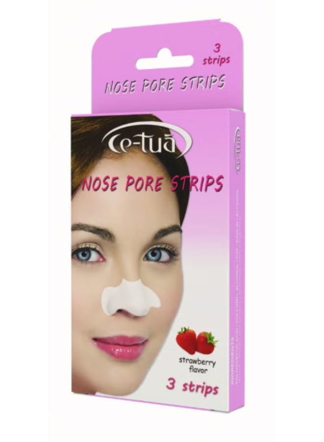 Ce-tua Strawberry Nose Pore Strips (3 Strips) - Deep Cleansing & Blackhead Removal - Instant Pore Unclogging - Sweet Strawberry Scent - Gentle & Effective Pore Care - Image 3