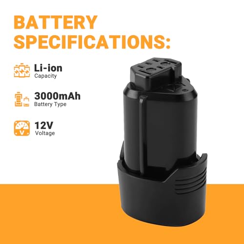 Shentec 3000mAh 12V Li-ion Battery Compatible with Ridgid AC82049 AC82008 AC82048 AC82059 R82007 R82008 R82009 R82048 R82049 R82059 R86048 130188001 130219001 - Image 3