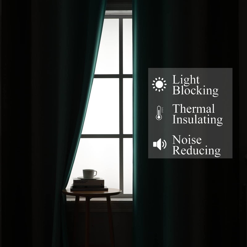 Estelar Textiler Brown and Teal Gradient Blackout Curtains for Bedroom, Ombre Thermal Insulated Noise Reducing Blackout Drapes for Living Room, Full Room Darkening Grommet Curtains, 52Wx84L, 2 Panels - Image 3