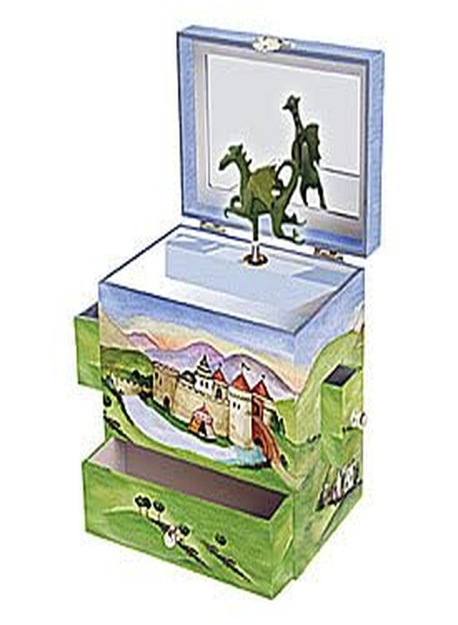 Enchantmints Dragon Castle Musical Jewelry Box for Boys Dragon Spins to The Sorcerer's Apprentice 3 Drawers Treasure Storage - Image 1