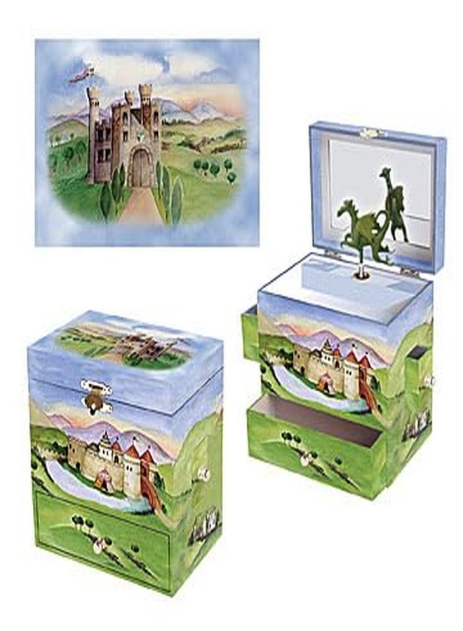 Enchantmints Dragon Castle Musical Jewelry Box for Boys Dragon Spins to The Sorcerer's Apprentice 3 Drawers Treasure Storage - Image 2