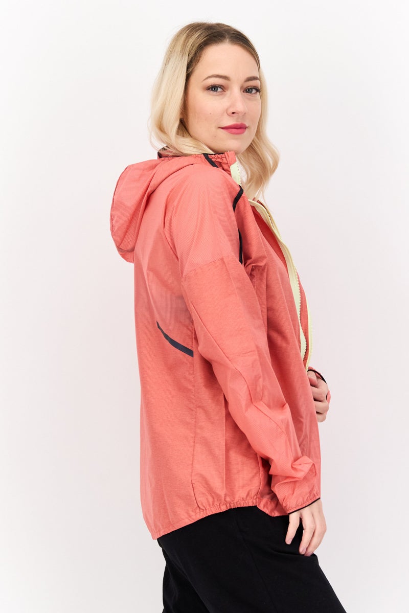 Adidas Women Sportswear Fit Brand Logo Outdoor Windbreaker Jacket, Red - Image 2