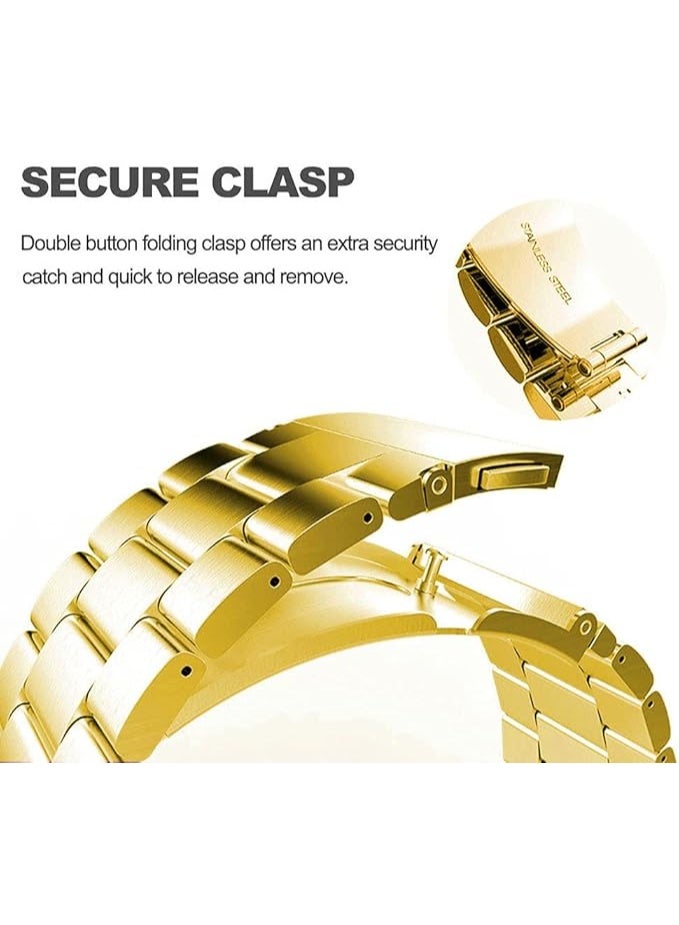 Metal band compatible with Apple Watch 49mm/45mm/44mm/42mm, stainless steel watch strap for iWatch Series 1/2/3/4/5/6/7/8/SE/Ultra/Ultra 2 - gold - Image 5