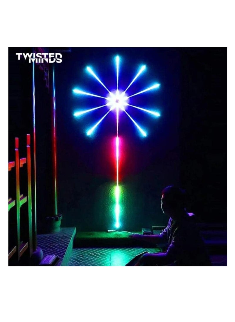 TWISTED MINDS - Twisted Minds Firework LED Lights USB Powered Room Decor, Music Sync LED Lights for Bedroom with Launch Burst Effect, RGB LED Strip Lights App and Remote Control - Image 1