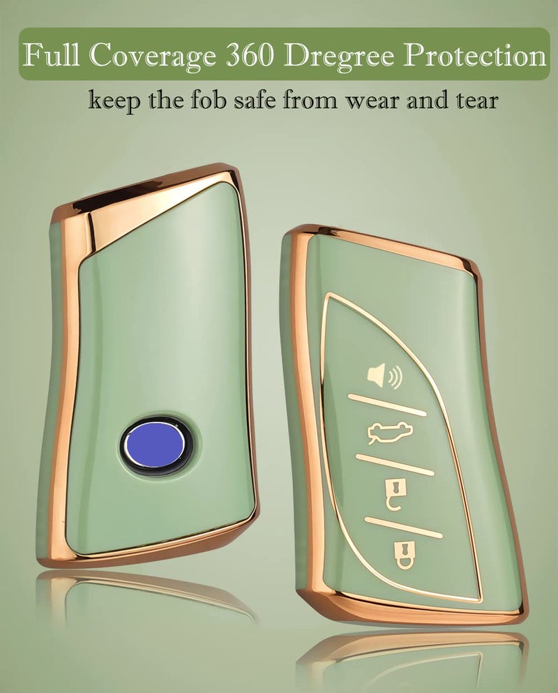 Cacacar Key Fob Cover for Lexus RX ES UX NX GX is LS Premium Soft TPU Full Cover Protection Key Fob Case Smart Remote Key Holder (Grey) - Image 4