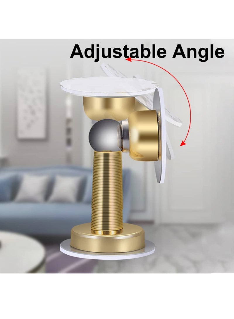 2 Pack Door Stop Gold Magnetic Stopper Stainless Steel with Adhesive No Need to Drill or Screw Mount Doorstop Catch Holder for Wall Floor Mounted - Image 2