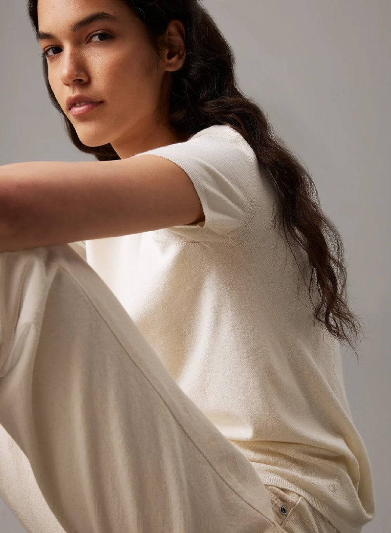 CALVIN KLEIN Viscose Blend T-shirt Jumper - Image 3