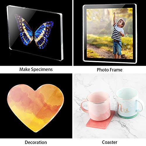 Tomorotec 7 Pack Large Silicone Resin Mold for Phone Album, Desktop Decor, Coasters, Home Decoration, Gift, Tomorotec Epoxy Resin Molds DIY Casting Square, Rectangle, Ellipse, Heart Coaster Molds - Image 2