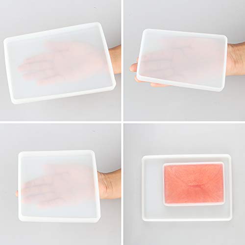 Tomorotec 7 Pack Large Silicone Resin Mold for Phone Album, Desktop Decor, Coasters, Home Decoration, Gift, Tomorotec Epoxy Resin Molds DIY Casting Square, Rectangle, Ellipse, Heart Coaster Molds - Image 5