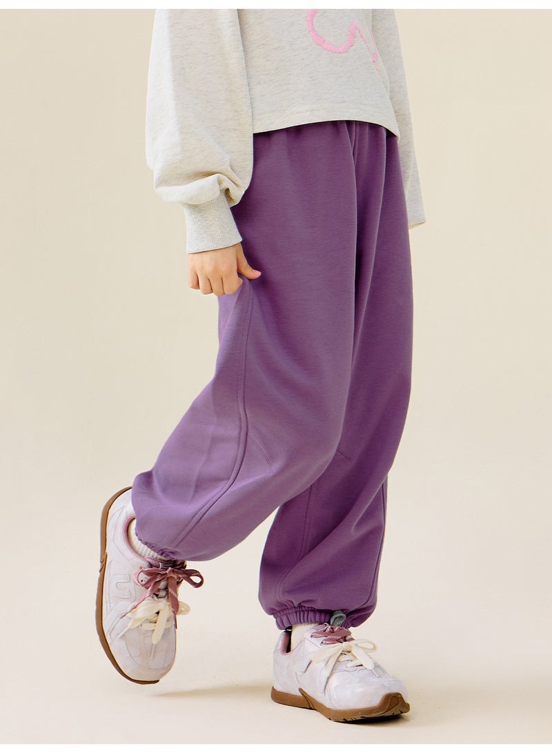 mini bala Unisex Kids' Casual Jogger Pants, Elastic Waistband, Loose Fit, Ribbed Cuffs, Ultra-Soft & Stretchy Fabric, Side Pockets, Perfect for Daily Activities & Play Children's Trousers - Image 2