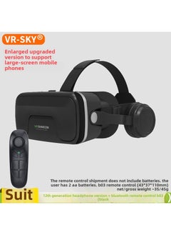Generic Smart Virtual Reality VR Glasses Headset With Built-In Earphones 3D Glasses For Children Adults Fashion Business And Masses-Color:12 Generation Plus B03 Remote Control  - Image 1
