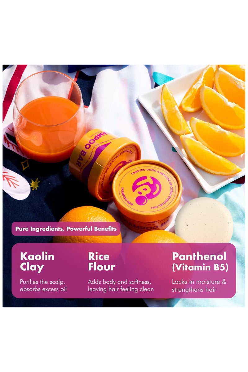 هويغوا صابون شامبو عضوي لتطويل الشعر، مُغذي بزيوت الحمضيات العطرية لجميع أنواع الشعر، ينظف بلطف ويقلل التجعيد، صابون شامبو مغذي لتقوية الشعر،منتجات الشامبو 60 جرام - Image 2