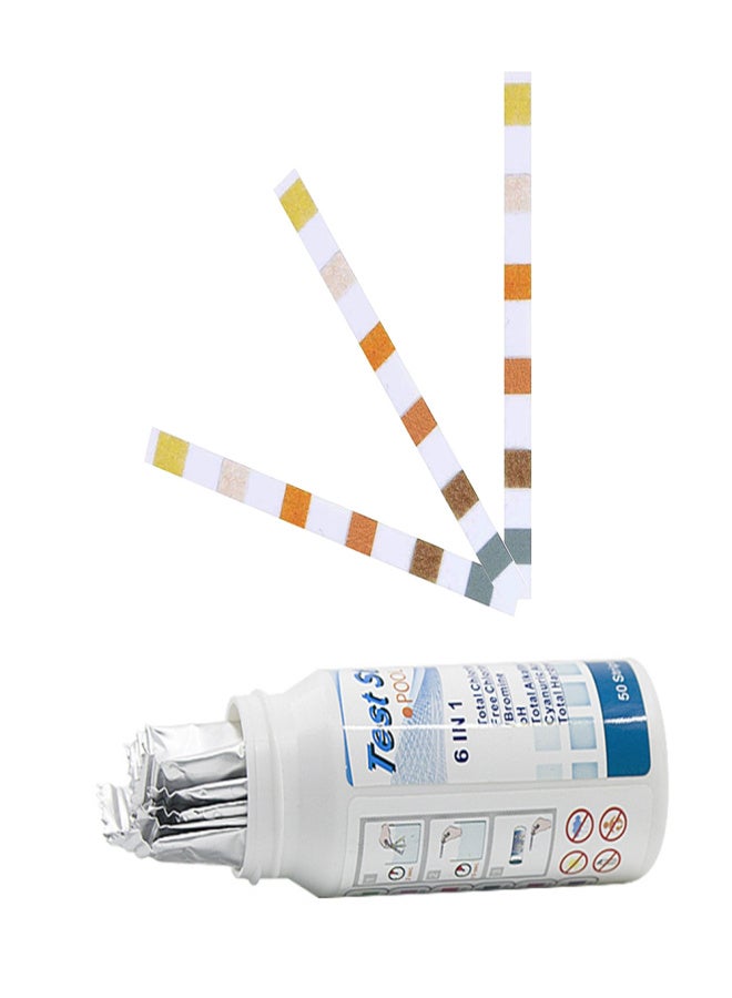 50Pcs/Bottle 6-In-1 Test Strips Multifunctional Test Paper Swimming Pool Water Quality Tester Strip - Image 5