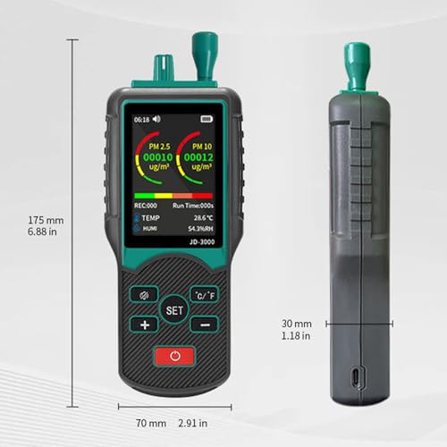 Eujgoov Dust Particle Counter Handheld Aerosol Dust Monitor Air Quality Detection for Cleanroom 03 05 10 30 50 10m PM25 PM10 - Image 3