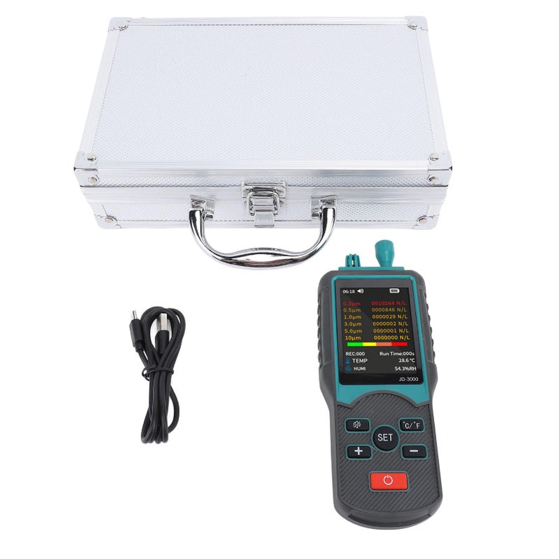 Eujgoov Dust Particle Counter Handheld Aerosol Dust Monitor Air Quality Detection for Cleanroom 03 05 10 30 50 10m PM25 PM10 - Image 2