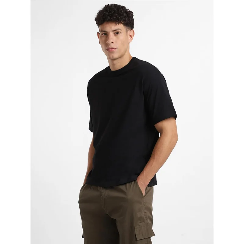 NOBERO  NOBERO Men's Black Oversized T-Shirt for Men  | Best Price UAE