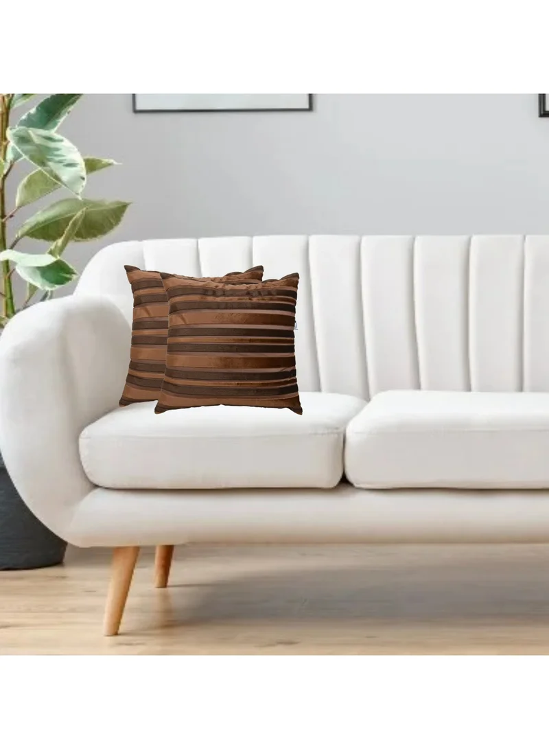 دوناتيلا غطاء وسادة، 45 × 45 سم (18 × 18 بوصة) قطعتان من أكياس الوسائد المزخرفة بدون حشو مع فن تجريدي جميل للأريكة التي تتحول إلى سرير وغرفة المعيشة والأريكة، بني قضاعة