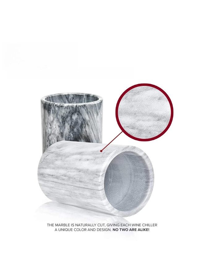 Marble Wine Chiller Bucket - Wine & Champagne Cooler for Parties, Dinner – Keep Wine & Beverages Cold – Holds Any 750ml Bottle - Ideal Gift for Wine Enthusiasts (Color : White) - Image 2