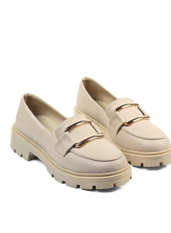 حذاء لوفر كاجوال رائع -بيج - Image 1