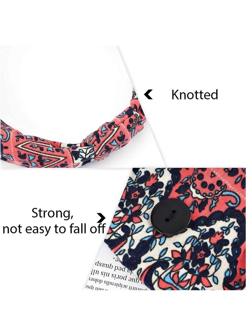 Headbands with buttons mask yoga fashion Headband knotted elastic button headband for face mask nurses women masks headbands stretch wide - Image 2