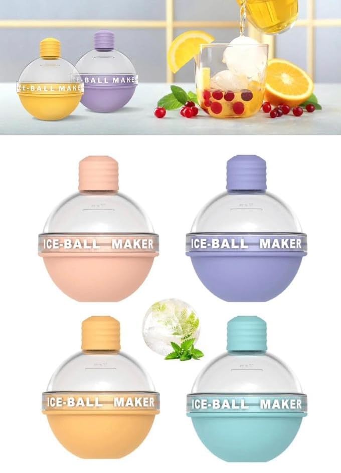 MH VILLA MH VILLA Silicone ice Ball Mold Maker is Easy to use Durable and Flexible Specially Making it Perfect for Creating Scotch and Bourbon Cocktails and All Types of Drinks Pack of 4 - Image 4