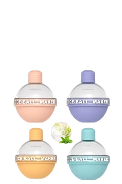 MH VILLA MH VILLA Silicone ice Ball Mold Maker is Easy to use Durable and Flexible Specially Making it Perfect for Creating Scotch and Bourbon Cocktails and All Types of Drinks Pack of 4 - Image 1