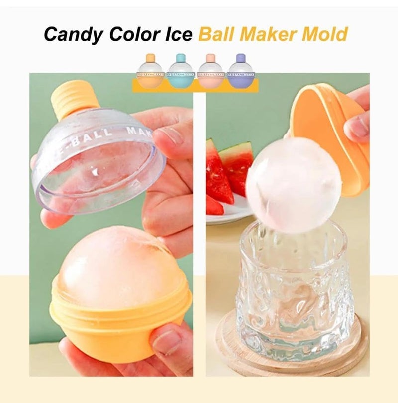 MH VILLA MH VILLA Silicone ice Ball Mold Maker is Easy to use Durable and Flexible Specially Making it Perfect for Creating Scotch and Bourbon Cocktails and All Types of Drinks Pack of 4 - Image 2