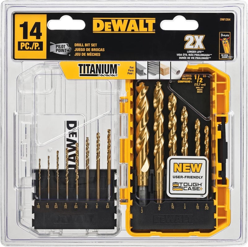 DEWALT Drill Bit Set Titanium Nitride Coated 14Piece DW1354 - Image 4