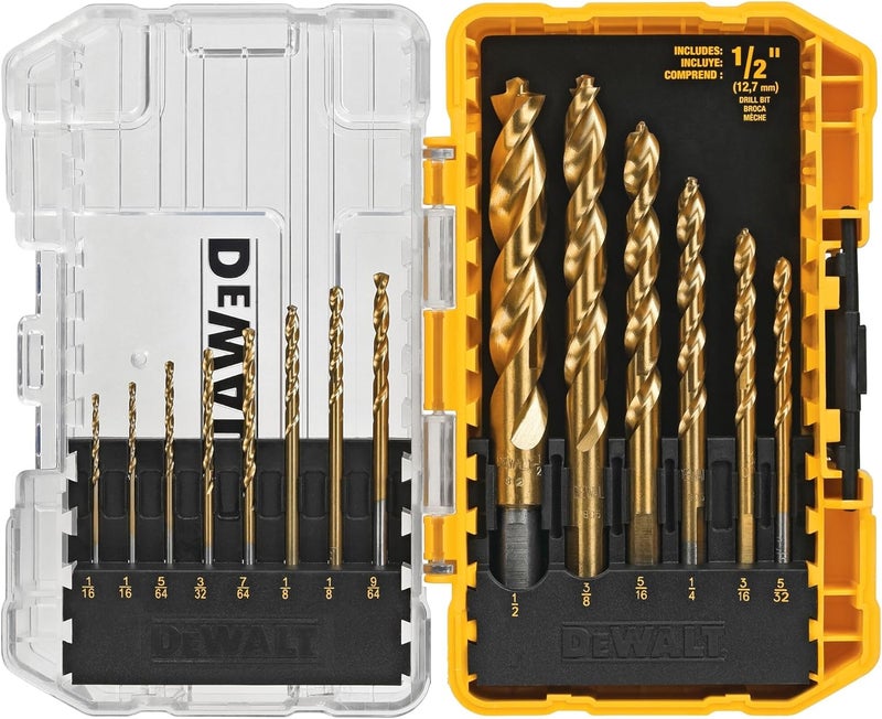 DEWALT Drill Bit Set Titanium Nitride Coated 14Piece DW1354 - Image 1