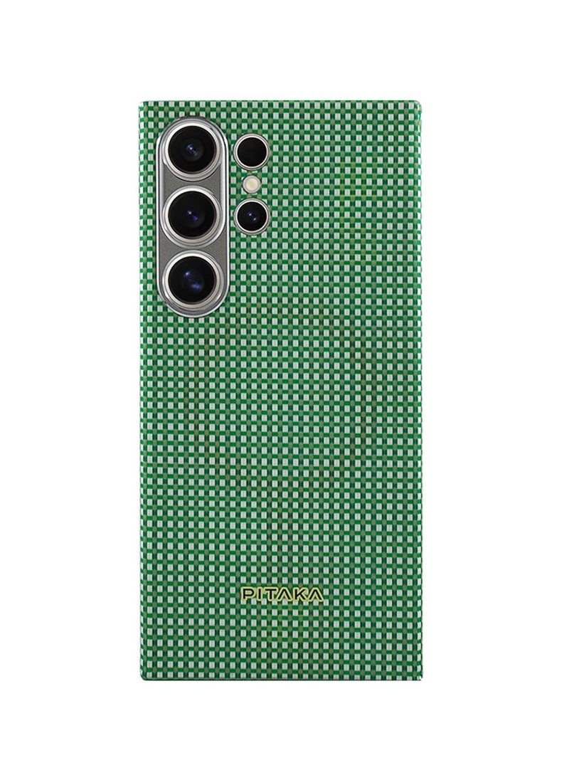 PITAKA PITAKA S24 Ultra Case 6.8 Inch Compatible with Mag Safe Slim & Light Samsung Galaxy S24 Ultra Case 1500D Aramid Fiber Made  MagEZ Case 4 - Forest  - Image 1
