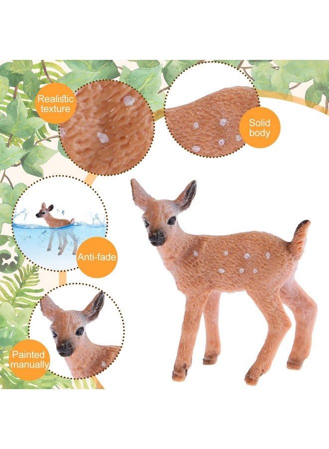 Skylety 14 Pieces Miniature Deer Figurines for Crafts Deer Cake Toppers Mini Figurines Toys for Birthday Party Shower Decorations - Image 2