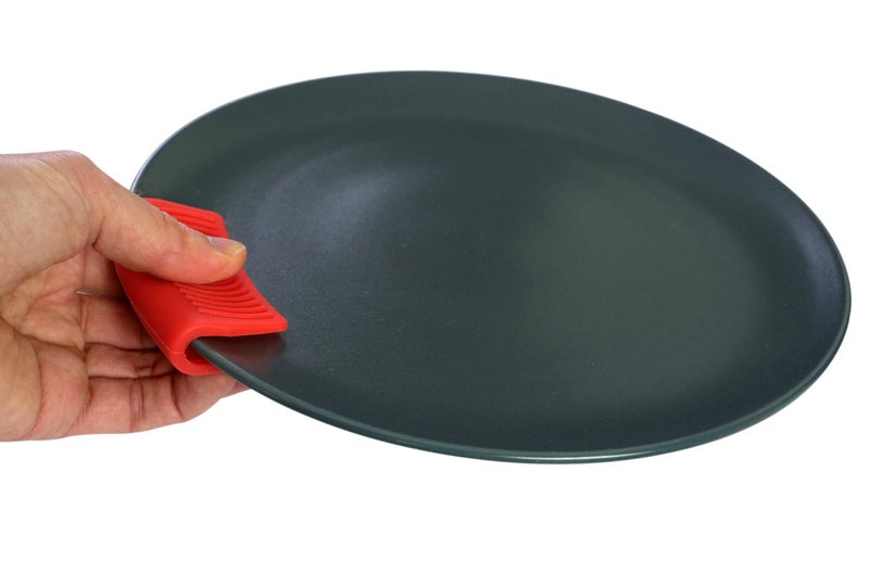 Crucible Cookware Silicone Hot Handle Holder (2-Pack) for Cast Iron Woks, Pots, Dutch Ovens, Small Skillets, Assist Handle, Oven Trays, Plates - Potholders - Red - Image 4