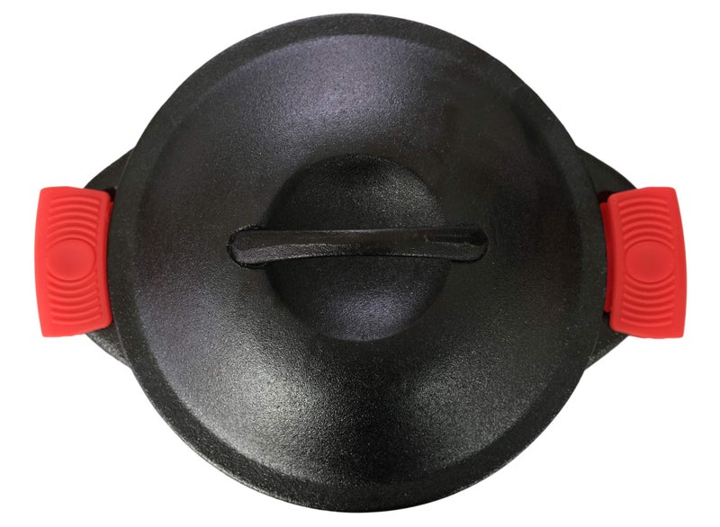 Crucible Cookware Silicone Hot Handle Holder (2-Pack) for Cast Iron Woks, Pots, Dutch Ovens, Small Skillets, Assist Handle, Oven Trays, Plates - Potholders - Red - Image 2
