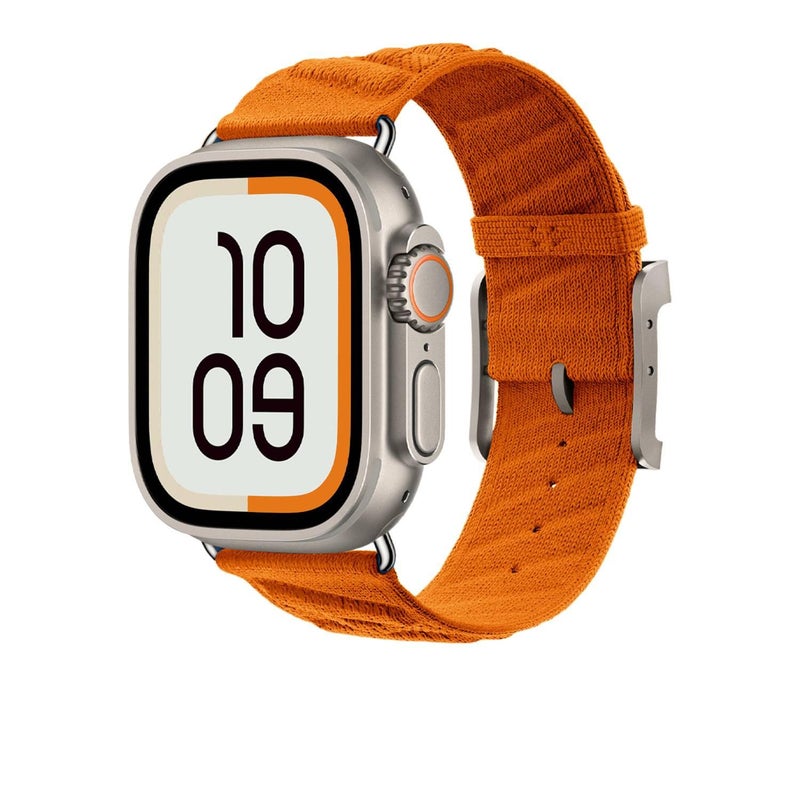 سوار ساعة ذكية باللون برتقالي قابل للتعديل سوار نايلون حلقي متوافق مع Apple Watch 38/40/41/42/44/45/49mm بملاءمة قابلة للتعديل وحزام بديل - Image 1