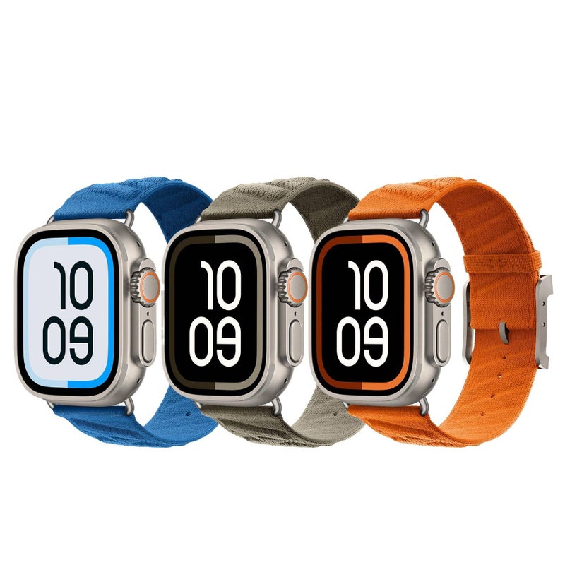 سوار ساعة ذكية باللون برتقالي قابل للتعديل سوار نايلون حلقي متوافق مع Apple Watch 38/40/41/42/44/45/49mm بملاءمة قابلة للتعديل وحزام بديل - Image 2