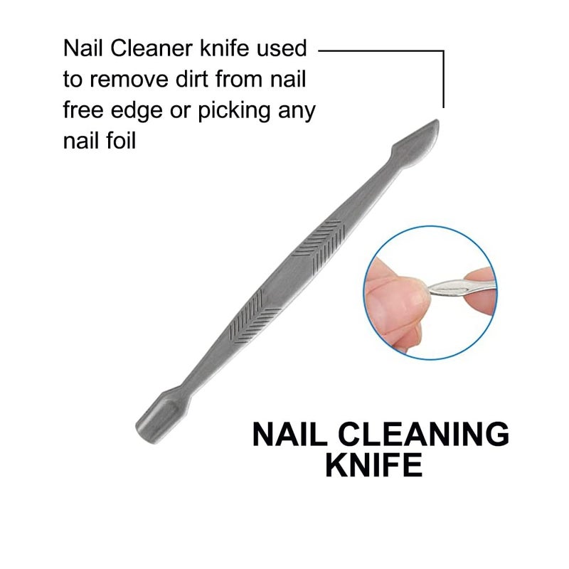 Tandem Manicure Pedicure Nail Filer with Cuticle Trimmer for Women and Men Silver 90 cm - Image 3