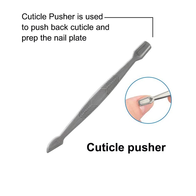 Tandem Manicure Pedicure Nail Filer with Cuticle Trimmer for Women and Men Silver 90 cm - Image 4