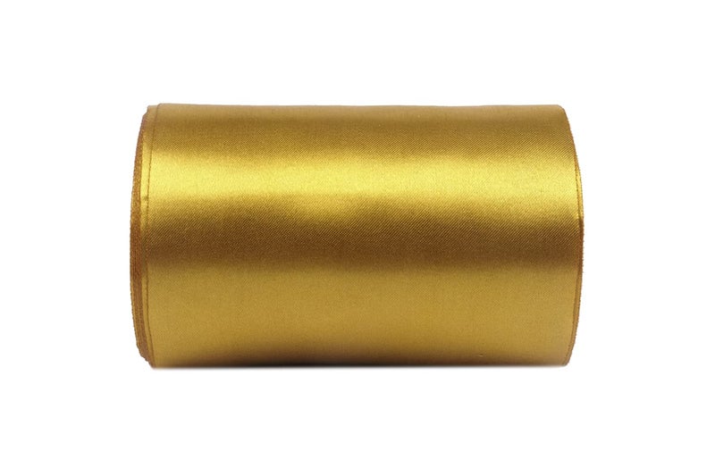 YYCRAFT 6 Inch Wide Satin Ribbon Satin Fabric Spool for Grand Opening Cutting Ceremony Wedding Birthday Party Decoration Gift Craft 22 YardsGold