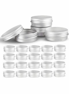 Excefore Round Aluminum Metal Tin Storage, 24 Pcs Jar Containers with Secure Screw Top Lids  - Image 1