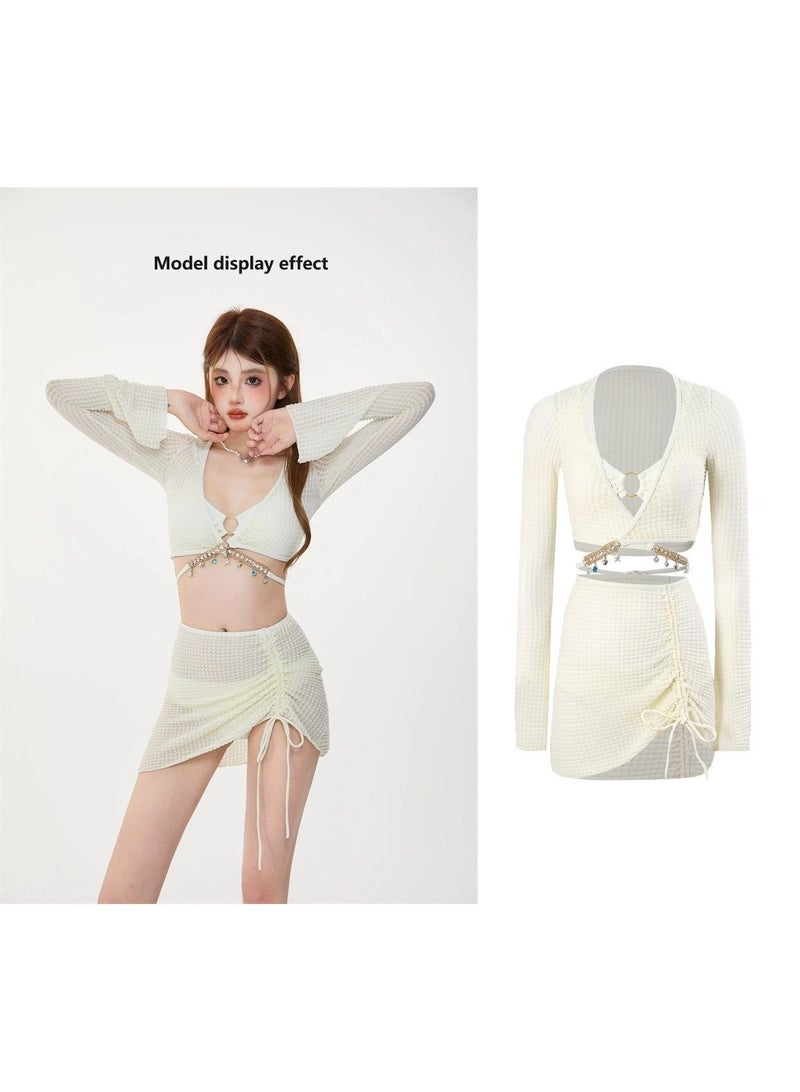 general Women's 4-Piece Swimsuit Skirt Style Swimsuit Fashionable Swimsuit Women Swimsuit Girls Birthday Gift Swimsuit Party Best Gift - Image 1