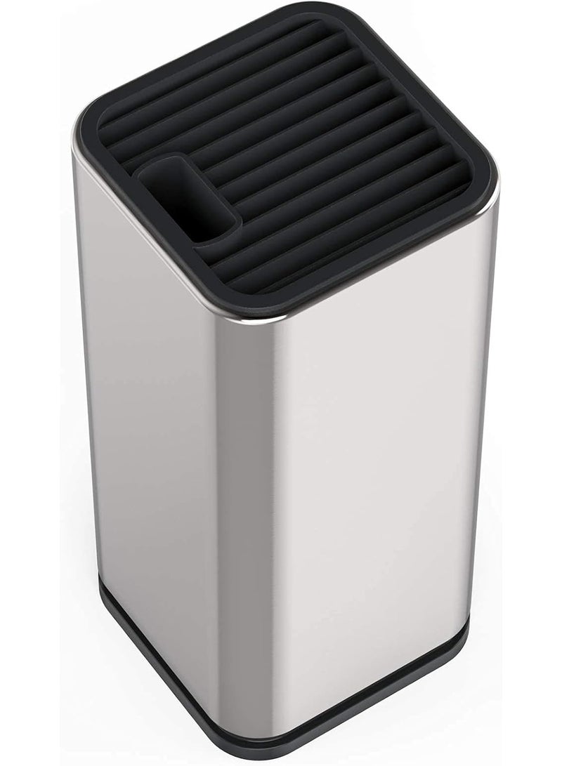 Tanyaz Universal Knife Block Holder, Modern Rectangular Design with Scissors-Slot, Knife Holder Counter-top Storage, Knife Block Storage Kitchen Knife Stand Holder, Stainless Steel Knife Holder - Image 2