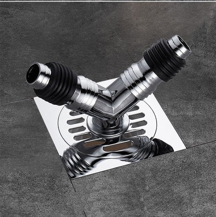 Dayish Bathroom Drain Floor Drain Backflow Preventer Floor Water Drain Anti core Overflow Elbow Pipe Connector for Washing Machine Outlet Pipe Connector for Kitchen (Y-Shape, with Outer Ring) - Image 1