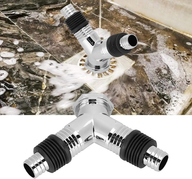 Dayish Bathroom Drain Floor Drain Backflow Preventer Floor Water Drain Anti core Overflow Elbow Pipe Connector for Washing Machine Outlet Pipe Connector for Kitchen (Y-Shape, with Outer Ring) - Image 3